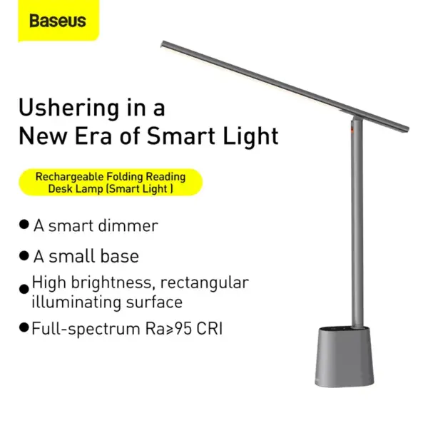 BASEUS Smart Eye Series Rechargeable Folding Reading Desk Lamp (Smart Light) – Dark Grey