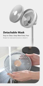 JISULIFE FA13P Fan 28 Hour Battery Upgraded Version Extendable Fan Version (8000mAh Large Capacity Rechargeable Fan) ORIGINAL - Image 3