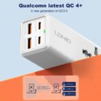 LDNIO SC1418 65W 2 USB-C + 2 USB-A Desktop Power Strip - Image 4
