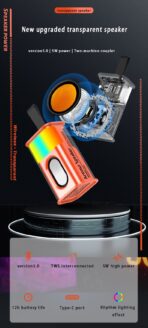 Flash LED RGB Armor Transparent Wireless Speaker Sooppow Computer Gaming New - Image 12