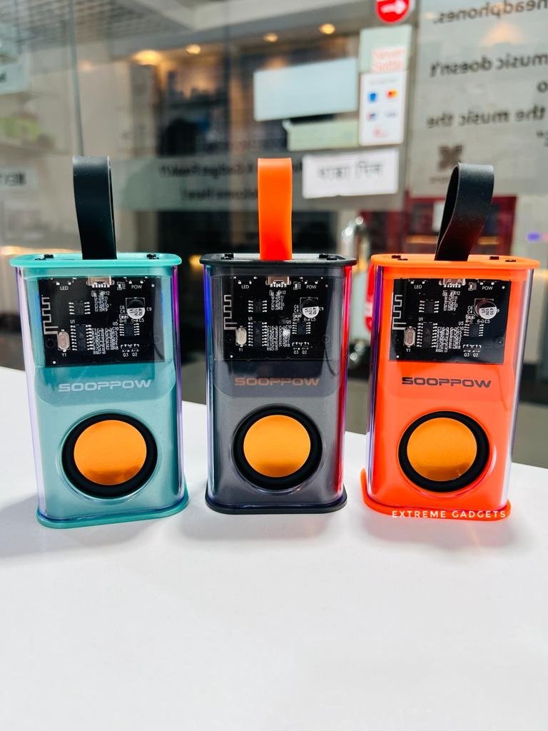 1000042639.jpg Flash LED RGB Armor Transparent Wireless Speaker Sooppow Computer Gaming New - Image 1