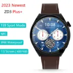 Zordai ZD3 Plus+ Leather Smartwatch IP68 Waterproof 1.5" Retina Round Screen Men Business Smartwatch Silcon Belt Gift Limited - Image 7