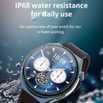 Zordai ZD3 Plus+ Leather Smartwatch IP68 Waterproof 1.5" Retina Round Screen Men Business Smartwatch Silcon Belt Gift Limited - Image 6