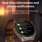 Zordai ZD3 Plus+ Leather Smartwatch IP68 Waterproof 1.5" Retina Round Screen Men Business Smartwatch Silcon Belt Gift Limited - Image 8