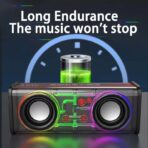 Mecha A88 Transparent 10W Wireless Speaker Dual TWS Series Surround TF card Double Horn RGB Lighting Modes - Image 4