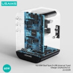 USAMS US-CC199 T62 65W Dual Type C USB Universal Travel Charger - Image 4