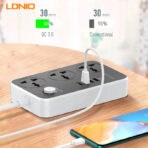 LDNIO SC3412 2500W Universal 3 Way Outlet Extension Socket - Image 2
