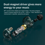 TRN MT1 HiFi Earphone Dual Magnetic Dynamic Driver - Image 6