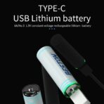 Beston AA Lithium Rechargeable Battery Type-C Charging Port (4Pcs Pack) Original - Image 3