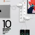 LDNIO 30W Fast 10 Port + 1PD + 1QC + 4USB Universal Power Socket (SC10610)