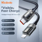 Mcdodo Auto Power Off Type-C to Lightning Transparent Data Cable 1.2m