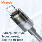 Mcdodo Auto Power Off Type-C to Lightning Transparent Data Cable 1.2m - Image 2