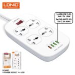 LDNIO SC4407 Power Socket 4 USB Charger with Power Extension Cord 2500W - Image 2
