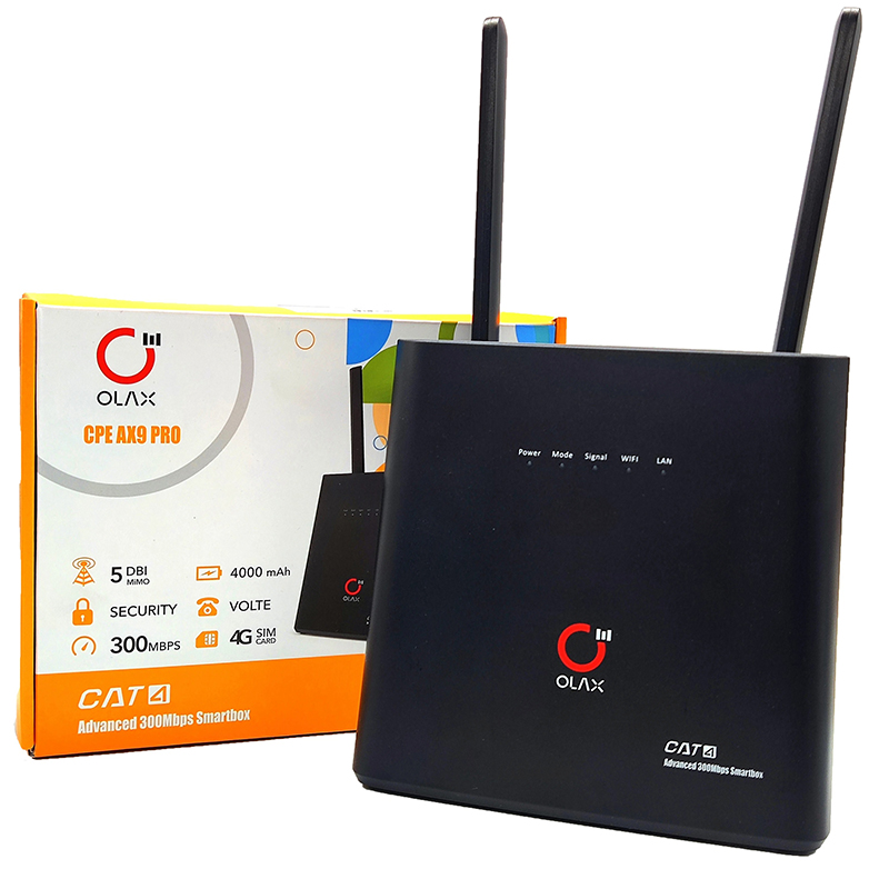 main-image-6-1 OLAX AX9 Pro Wireless 4g Wifi Router 300 Mbps 4G LTE Router Wifi wtih Sim Card Slot - Image 1
