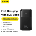 Baseus Comet Series Dual-Cable Digital Display Fast Charge Power Bank 20000mAh 22.5W - Image 4