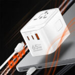 LDNIO 3 USB Ports 65W GaN Travel Adapter (Z6) - Image 4