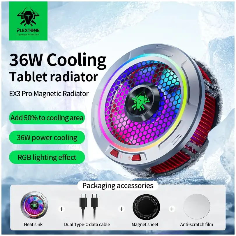 PLEXTONE-EX3-Pro-36W-Magnetic-Cooler-For-Ipad-Tablet-And-Mobile Plextone EX3 Pro 36W High Power Tab/Phone Cooler Radiator - Image 1