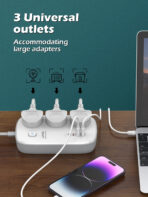 LDNIO 65W 3 AC Outlets 4 USB Power Strip (SC3416) - Image 2