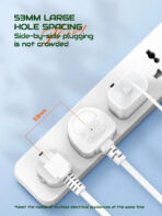 LDNIO SC5319 Multi Socket Extension Lead with 5 AC 3 USB Power Socket Plug Extender 2M - Image 6