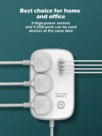 LDNIO 65W 3 AC Outlets 4 USB Power Strip (SC3416) - Image 5