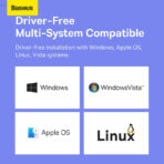 Baseus Airjoy USB-A & Type-C to SD/TF Card Reader - Image 6