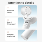 Plextone F2 Handheld Fan 5 Gears With Display - Image 4