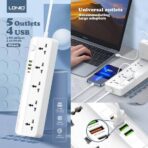 LDNIO 20W PD QC Socket 5 Universal Outlets With 4 USB Extension Socket PD 20W Fast Charging Power Strips SC5415 - Image 7