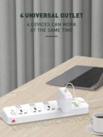 LDNIO 2500W 4 Socket with 4 USB Port Power Strip SC4408 Switch - Image 5