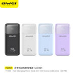 Awei P106K 10000mAh Type-C & Lightning Cable PD22.5W 5 in 1 Power Bank - Image 2