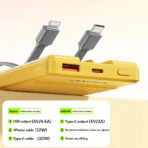 Awei P88K 10000mAh Mini Fast Charging 22.5W Quick Charge With Built-In Cable Power bank (6 Months Dealer Warranty) - Image 5