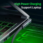 Plextone 66W Gaming Charging Data Cable 90° Type-C to USB (C2U T100) - Image 4