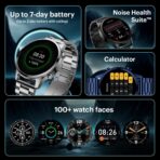 NoiseFit Halo Plus Elite Edition Super AMOLED Display Smartwatch Stainless Steel Original - Image 7