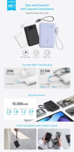 Anker Power Bank 10,000mAh 22.5W Portable Charger with Built-in USB-C Cable and Lanyard (A1257) - Image 7