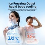 RTAKO GBF001 4000mah Ice Breeze Neck Hanging Fan Blue - Image 8