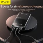 Awei 10000mAh 22.5W Fast Charge PD+QC P10K Digital Display Slim Powerbank - Image 3