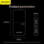 Awei 10000mAh 22.5W Fast Charge PD+QC P10K Digital Display Slim Powerbank - Image 6
