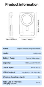 Rocoren 15W Magnetic Wireless 10000mAh Power Bank Yase Series - Image 16