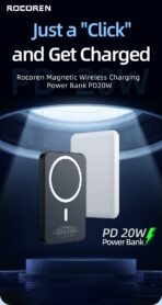 Rocoren Magnetic Charging Wireless 10000mAh Powerbank PD20W Wired & 15W Wireless - Image 4