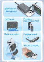 Rocoren 15W Magnetic Wireless 10000mAh Power Bank Yase Series - Image 3