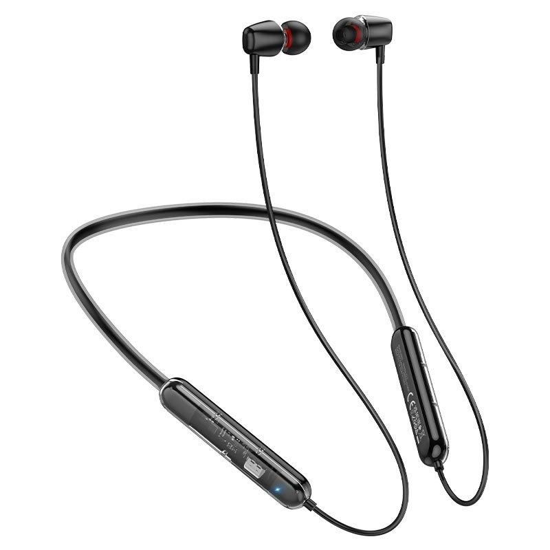 hoco-es65-dream-sports-wireless-earphones-black.jpg Hoco ES65 Dream Bluetooth Neckband 30hrs Battery - Image 1