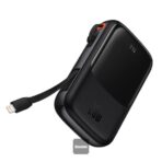 Baseus Qpow Pro Series Digital Display Fast Charge PowerBank 20000mAh 20W iPhone Edition Black With Charging Cable - Image 3