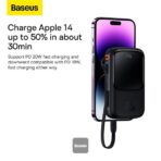 Baseus Qpow Pro Series Digital Display Fast Charge PowerBank 20000mAh 20W iPhone Edition Black With Charging Cable - Image 2