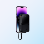 Baseus Qpow Pro Series Digital Display Fast Charge PowerBank 20000mAh 20W iPhone Edition Black With Charging Cable