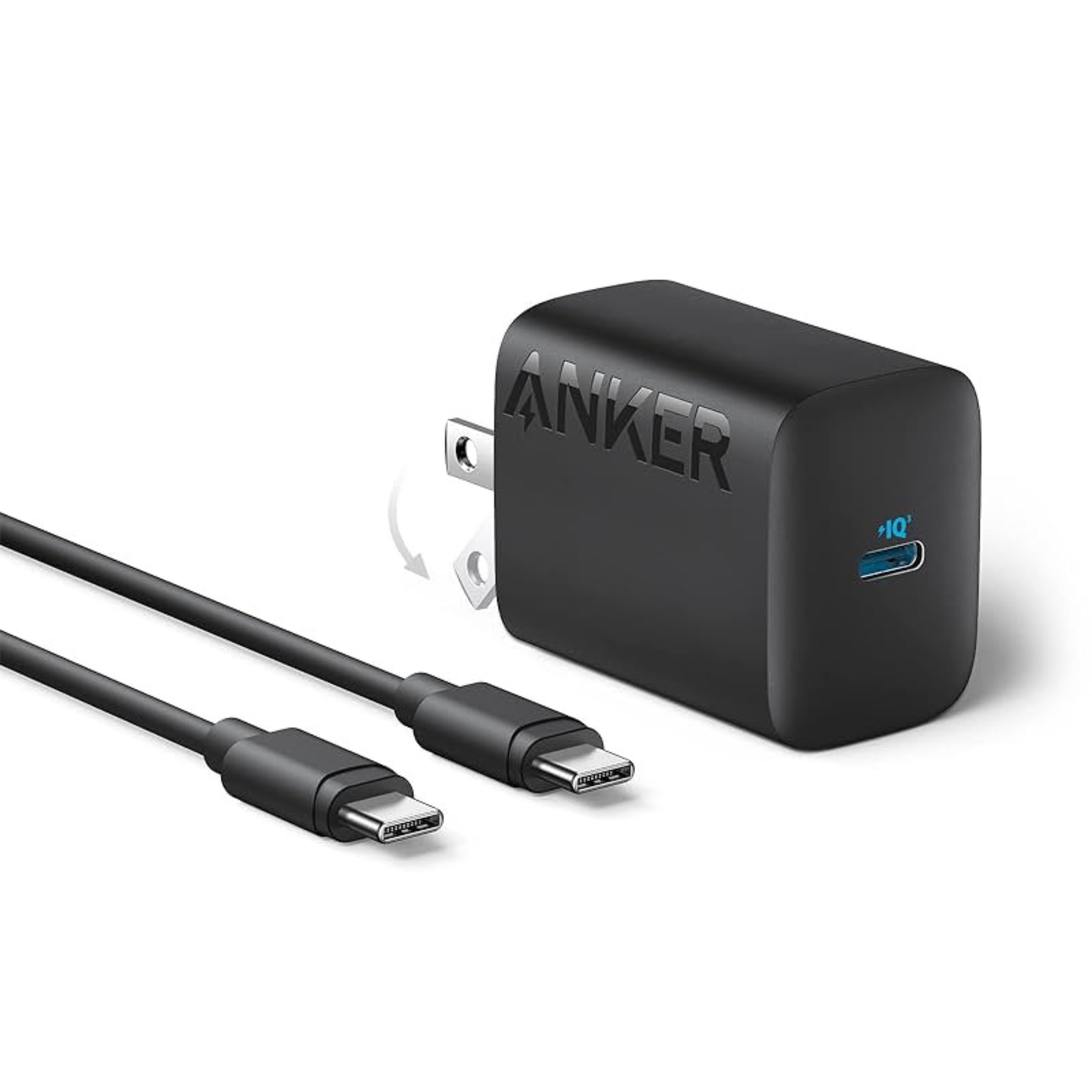 Anker 312 Charger (30W) with 5 ft USB-C to USB-C Cable Anker 312 Charger (30W) with USB-C to USB-C Cable - B2640 - Image 1