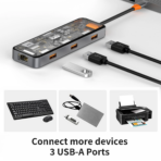 WiWU Cyber Multifunctional 8-in-1 Type C Hub Docking Station (CB008) - Image 3