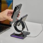 WiWU Geek 3 in 1 Wireless Charger Foldable Magnetic Suction Convenient 15W (Wi-W023) - Image 3