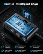 Joyroom 154W Car Cigarette Lighter Adapter with 3 Sockets + 6 ports (PD+QC3.0+USB*4) - JR-CL06 - Image 4