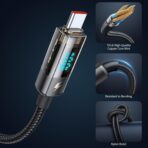 Mcdodo Digital Pro Auto Power Off Type-C to Type-C Transparent Data Cable 1.2m/4ft (CA-3610) - Image 4