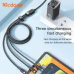Mcdodo 3-in-1 6A Super Fast Charging 1.2M Nylon Braided Cable 65W (CA-0930) - Image 4