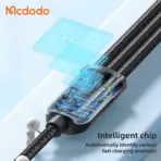 Mcdodo 3-in-1 6A Super Fast Charging 1.2M Nylon Braided Cable 65W (CA-0930) - Image 5